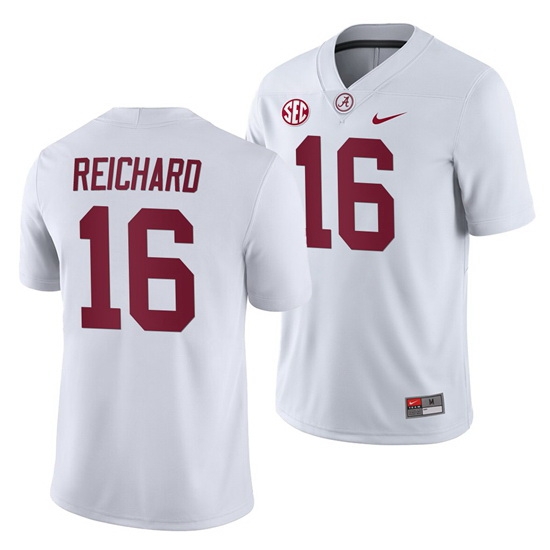 NCAA Football Alabama Crimson Tide WIll Reichard White 2019 Away Game Jersey NCAA Football Alabama Crimson Tide WIll Reichard White 2019 Away Game Jersey