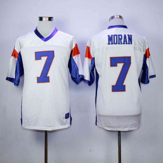 Men 7 MORAN Blue Mountain State Goats Movie Football Jersey white Men 7 MORAN Blue Mountain State Goats Movie Football Jersey white