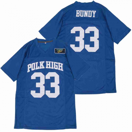 Men Al Bundy Polk High 33 Movie Football Jerse blue Men Al Bundy Polk High 33 Movie Football Jerse blue