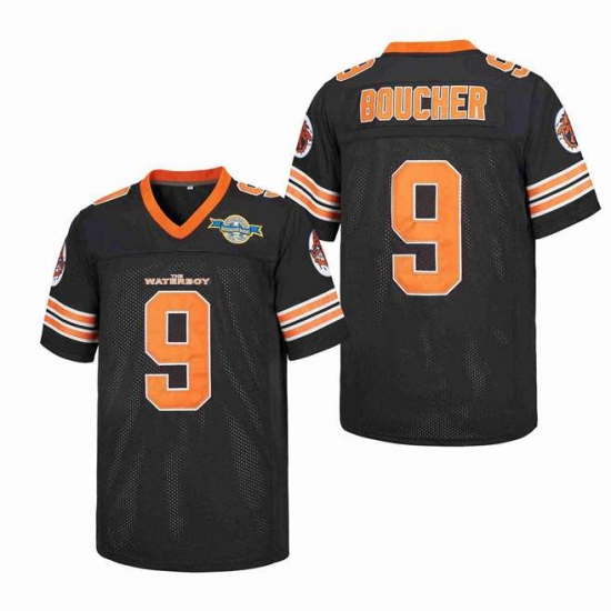 Men The Waterboy Jersey Bourbon Bowl Bobby Boucher 9 black Men The Waterboy Jersey Bourbon Bowl Bobby Boucher 9 black