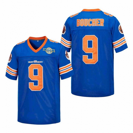 Men The Waterboy Jersey Bourbon Bowl Bobby Boucher 9 blue Men The Waterboy Jersey Bourbon Bowl Bobby Boucher 9 blue
