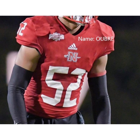 Nicholls State 52 OUBRE Red Jersey Nicholls State 52 OUBRE Red Jersey