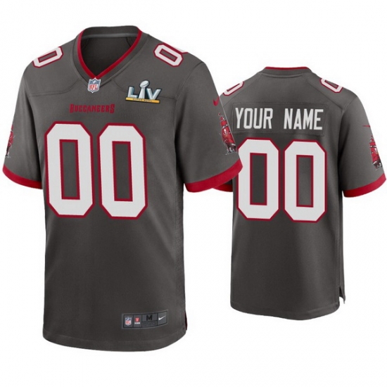 Men Custom Buccaneers Pewter Super Bowl Lv Game Jersey Men Custom Buccaneers Pewter Super Bowl Lv Game Jersey