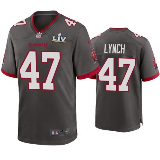 Men John Lynch Buccaneers Pewter Super Bowl Lv Game Jersey Men John Lynch Buccaneers Pewter Super Bowl Lv Game Jersey