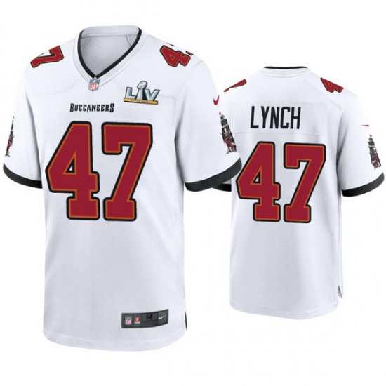 Men John Lynch Buccaneers White Super Bowl Lv Game Jersey Men John Lynch Buccaneers White Super Bowl Lv Game Jersey