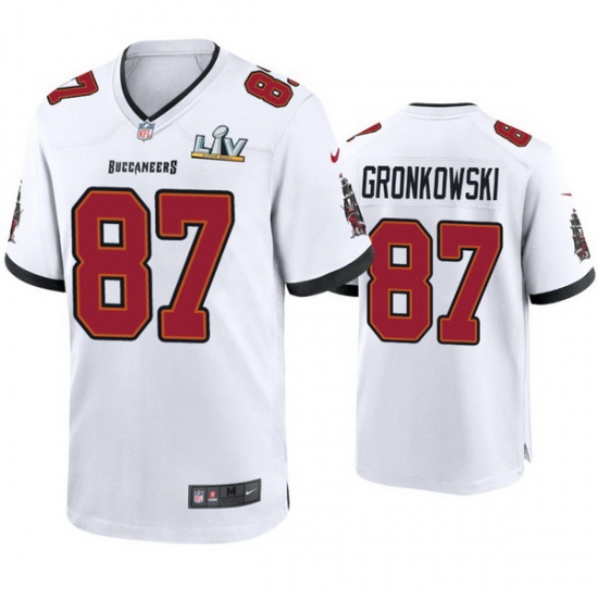 Men Rob Gronkowski Buccaneers White Super Bowl Lv Game Jersey Men Rob Gronkowski Buccaneers White Super Bowl Lv Game Jersey