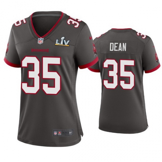 Women Jamel Dean Buccaneers Pewter Super Bowl Lv Game Jersey Women Jamel Dean Buccaneers Pewter Super Bowl Lv Game Jersey
