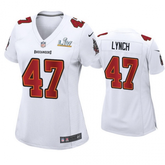 Women John Lynch Buccaneers White Super Bowl Lv Game Fashion Jersey Women John Lynch Buccaneers White Super Bowl Lv Game Fashion Jersey
