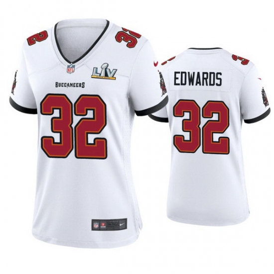 Women Mike Edwards Buccaneers White Super Bowl Lv Game Jersey Women Mike Edwards Buccaneers White Super Bowl Lv Game Jersey