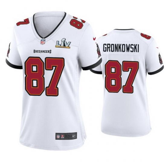 Women Rob Gronkowski Buccaneers White Super Bowl Lv Game Jersey Women Rob Gronkowski Buccaneers White Super Bowl Lv Game Jersey
