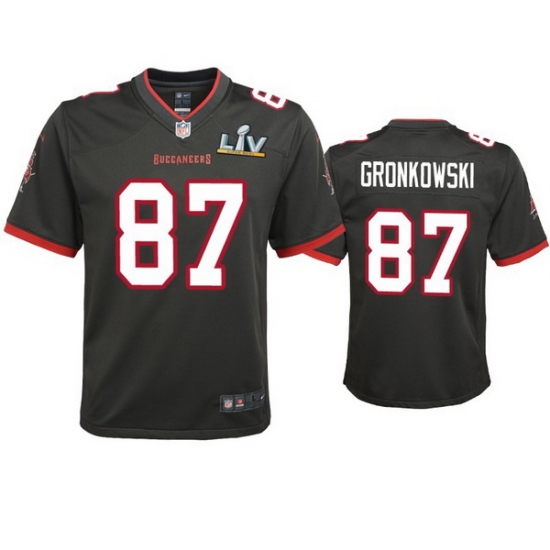 Youth Rob Gronkowski Buccaneers Pewter Super Bowl Lv Game Jersey Youth Rob Gronkowski Buccaneers Pewter Super Bowl Lv Game Jersey