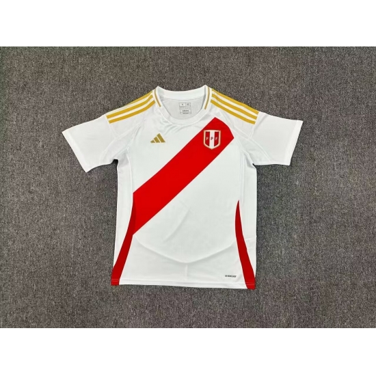 Peru 2024 Soccer Jersey Home White Peru 2024 Soccer Jersey Home White