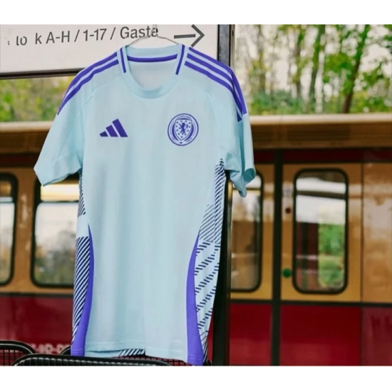 Scotland 2024 Soccer Jersey Away White Scotland 2024 Soccer Jersey Away White
