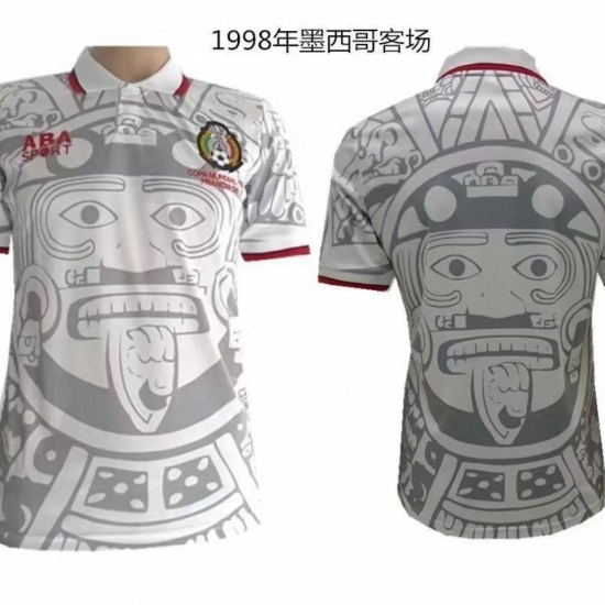 Men 1998 Mexico Soccer Home Jersey White Men 1998 Mexico Soccer Home Jersey White