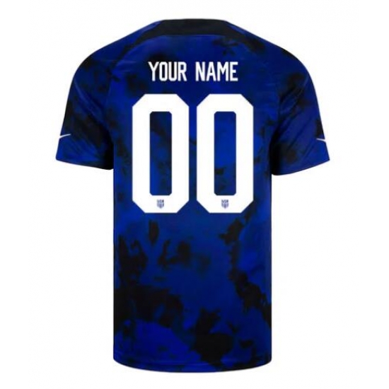 Men US 2022 FIFA Soccer Jersey Blue Customized Men US 2022 FIFA Soccer Jersey Blue Customized