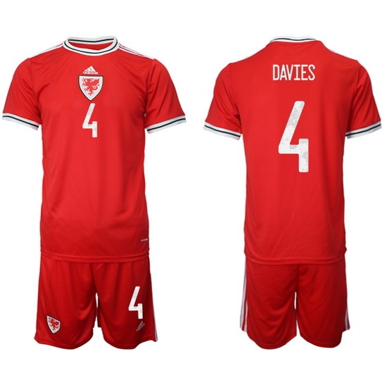 WALES 2022 World Cup Soccer Jersey #4 DAVIES WALES 2022 World Cup Soccer Jersey #4 DAVIES