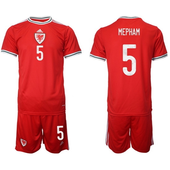 WALES 2022 World Cup Soccer Jersey #5 MEPHAM WALES 2022 World Cup Soccer Jersey #5 MEPHAM
