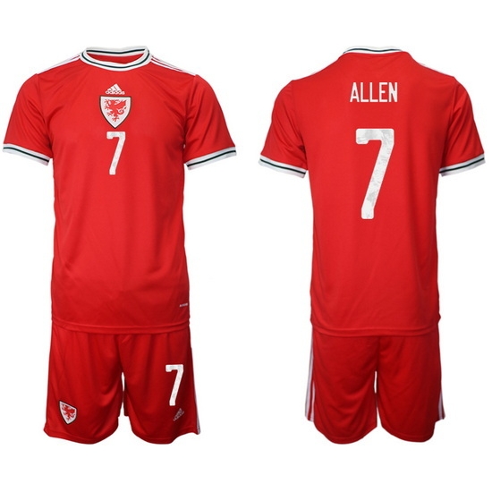 WALES 2022 World Cup Soccer Jersey #7 ALLEN WALES 2022 World Cup Soccer Jersey #7 ALLEN