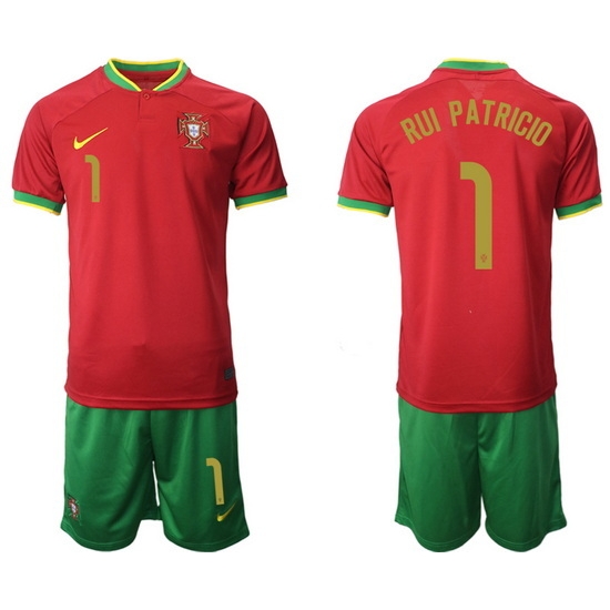 Portugal 2022 World Cup Soccer Jersey #1 RUI PATRICIO RED Portugal 2022 World Cup Soccer Jersey #1 RUI PATRICIO RED