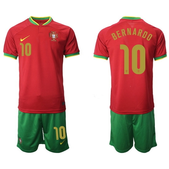 Portugal 2022 World Cup Soccer Jersey #10 BERNARDO RED Portugal 2022 World Cup Soccer Jersey #10 BERNARDO RED