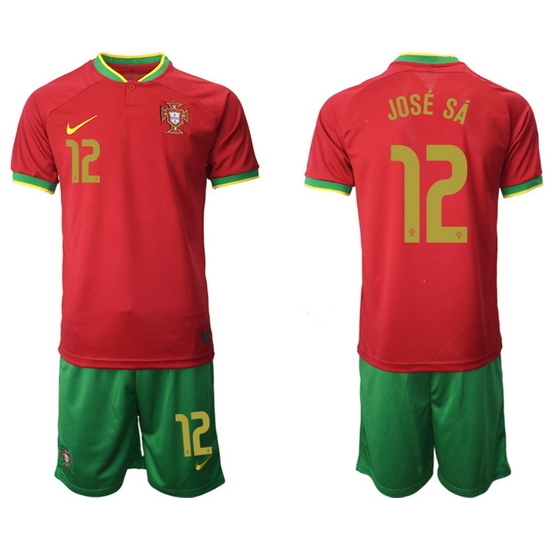 Portugal 2022 World Cup Soccer Jersey #12 JOSE SA RED Portugal 2022 World Cup Soccer Jersey #12 JOSE SA RED