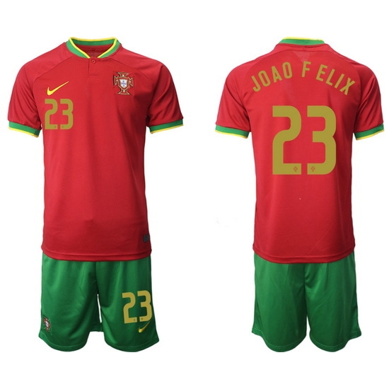 Portugal 2022 World Cup Soccer Jersey #23 JOAO F ELIX RED Portugal 2022 World Cup Soccer Jersey #23 JOAO F ELIX RED