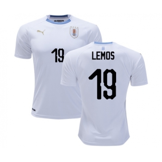 Uruguay #19 Lemos Away Soccer Country Jersey Uruguay #19 Lemos Away Soccer Country Jersey