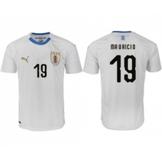 Uruguay #19 Ma V Ricio Home Soccer Country Jersey Uruguay #19 Ma V Ricio Home Soccer Country Jersey