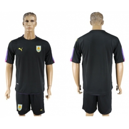 Uruguay Blank Black Goalkeeper Soccer Country Jersey Uruguay Blank Black Goalkeeper Soccer Country Jersey