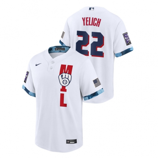 Men Brewers Christian Yelich 2021 mlb all-star game white jersey Men Brewers Christian Yelich 2021 mlb all-star game white jersey