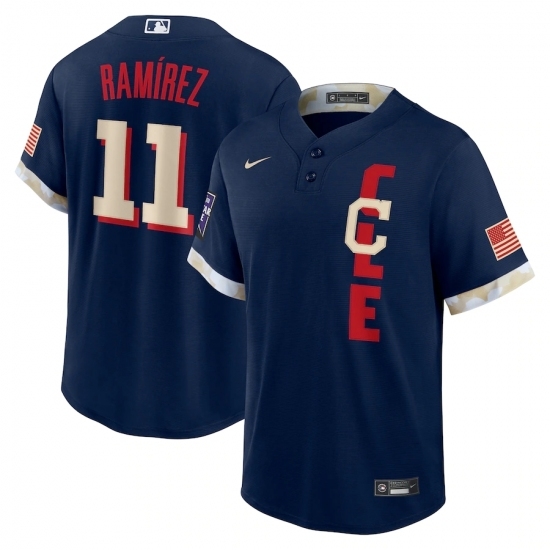 Men's Cleveland Indians #11 José Ramírez Nike Navy 2021 MLB All-Star Game Replica Player Jersey Men's Cleveland Indians #11 José Ramírez Nike Navy 2021 MLB All-Star Game Replica Player Jersey