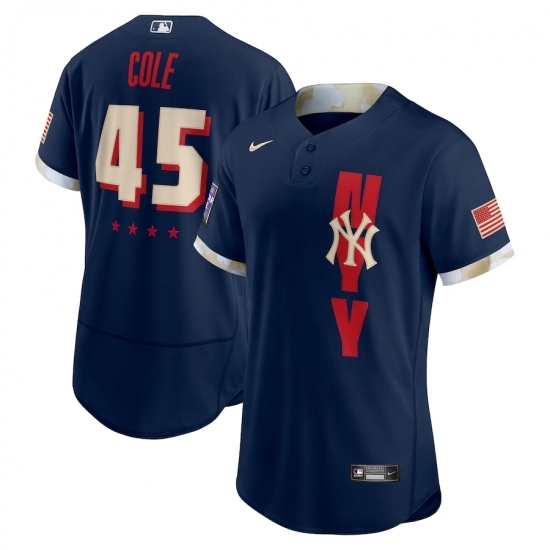 Men's New York Yankees #45 Gerrit Cole Nike Navy 2021 MLB All-Star Game Authentic Player Jersey Men's New York Yankees #45 Gerrit Cole Nike Navy 2021 MLB All-Star Game Authentic Player Jersey