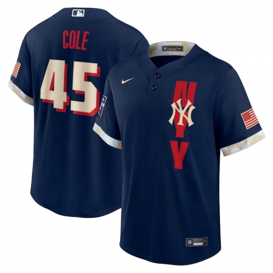 Men's New York Yankees #45 Gerrit Cole Nike Navy 2021 MLB All-Star Game Replica Player Jersey Men's New York Yankees #45 Gerrit Cole Nike Navy 2021 MLB All-Star Game Replica Player Jersey