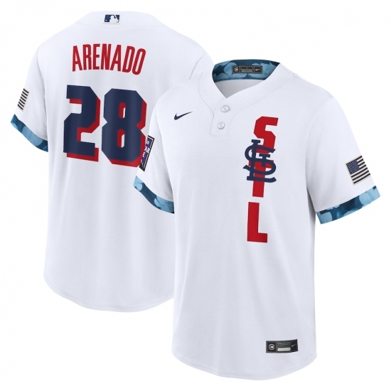 Men's St. Louis Cardinals #28 Nolan Arenado Nike White 2021 MLB All-Star Game Replica Player Jersey Men's St. Louis Cardinals #28 Nolan Arenado Nike White 2021 MLB All-Star Game Replica Player Jersey