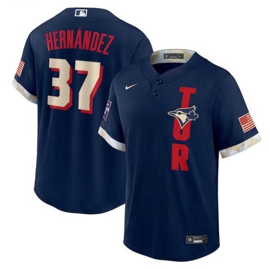 Men's Toronto Blue Jays #37 Teoscar Hernández Nike Navy 2021 MLB All-Star Game Replica Player Jersey Men's Toronto Blue Jays #37 Teoscar Hernández Nike Navy 2021 MLB All-Star Game Replica Player Jersey