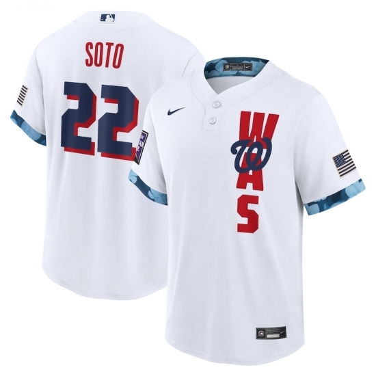 Men's Washington Nationals #22 Juan Soto Nike White 2021 MLB All-Star Game Replica Player Jersey Men's Washington Nationals #22 Juan Soto Nike White 2021 MLB All-Star Game Replica Player Jersey