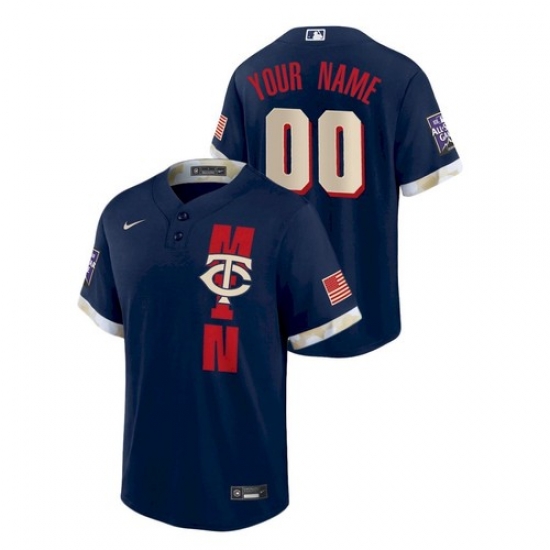 Men's Minnesota Twins Custom #00 Navy 2021 MLB All-Star Game Jersey Men's Minnesota Twins Custom #00 Navy 2021 MLB All-Star Game Jersey