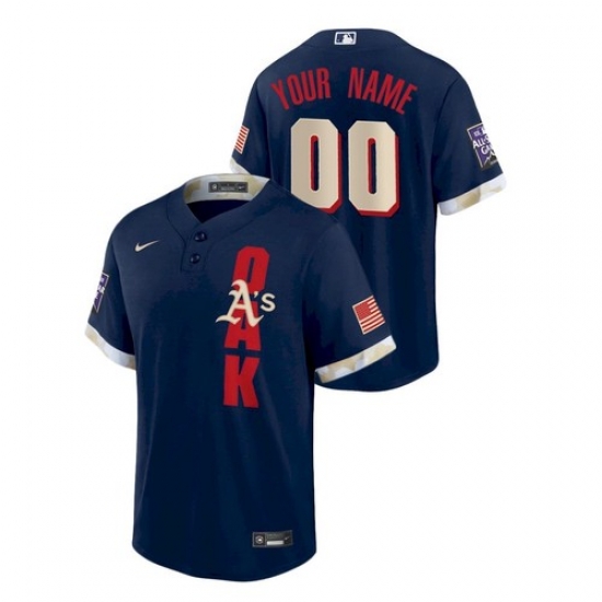 Men's Oakland Athletics Custom #00 Navy 2021 MLB All-Star Game Jersey Men's Oakland Athletics Custom #00 Navy 2021 MLB All-Star Game Jersey