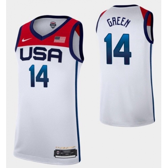 Men's Draymond Green Jersey USA Basketball Tokyo Olympics 2021 White Men's Draymond Green Jersey USA Basketball Tokyo Olympics 2021 White