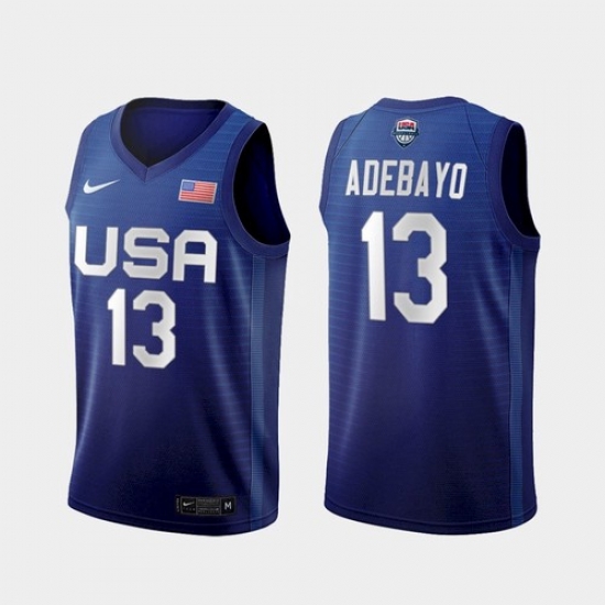 Men's USA Team Bam Adebayo Away Blue 2021 Tokyo Olympics Jersey Men's USA Team Bam Adebayo Away Blue 2021 Tokyo Olympics Jersey