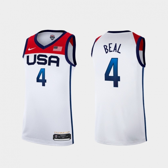 Men's USA Team Bradley Beal Home White 2021 Tokyo Olympics Jersey II Men's USA Team Bradley Beal Home White 2021 Tokyo Olympics Jersey II