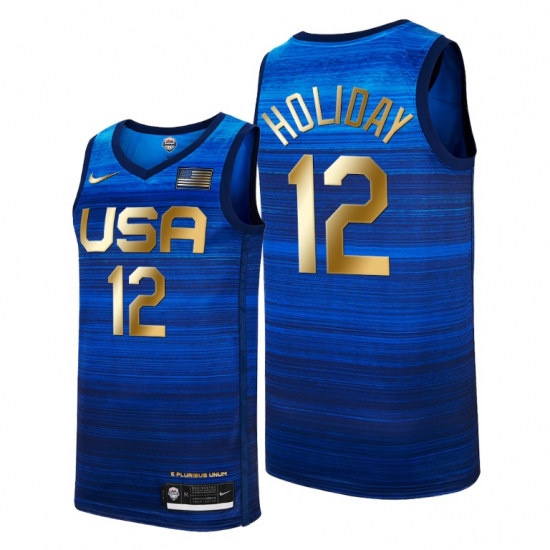USA Dream Team 12 Jrue Holiday 2021 Tokyo Olymipcs Nike Basketball Jersey Blue USA Dream Team 12 Jrue Holiday 2021 Tokyo Olymipcs Nike Basketball Jersey Blue