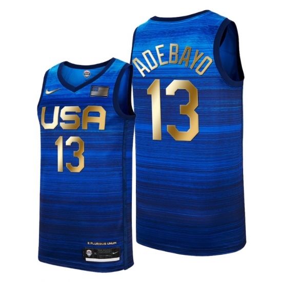 USA Dream Team 13 Bam Adebayo 2021 Tokyo Olymipcs Nike Basketball Jersey Blue USA Dream Team 13 Bam Adebayo 2021 Tokyo Olymipcs Nike Basketball Jersey Blue