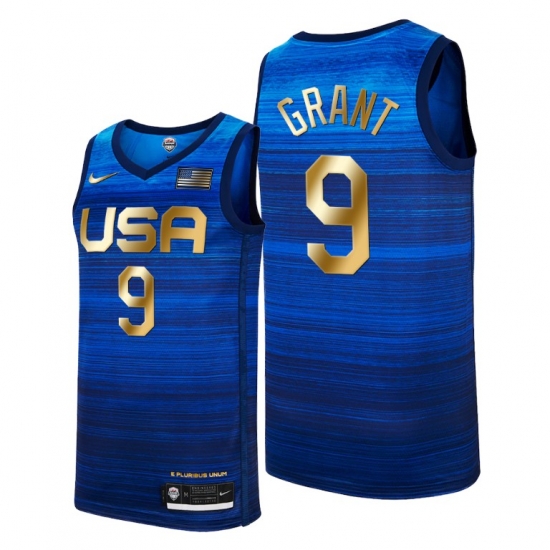 USA Dream Team 9 Jerami Grant 2021 Tokyo Olymipcs Nike Basketball Jersey Blue USA Dream Team 9 Jerami Grant 2021 Tokyo Olymipcs Nike Basketball Jersey Blue