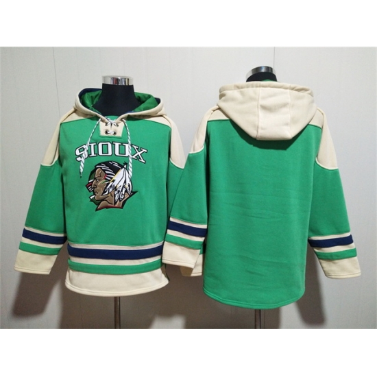 Men North Dakota Fighting Hawks Blank Green Cream Lace Up Pullover Hoodie Men North Dakota Fighting Hawks Blank Green Cream Lace Up Pullover Hoodie