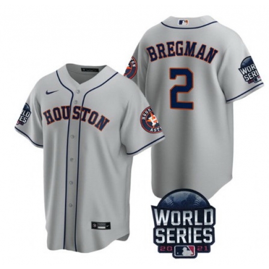 Men Houston Astros 2 Alex Bregman 2021 Gray World Series Cool Base Stitched Baseball Jersey Men Houston Astros 2 Alex Bregman 2021 Gray World Series Cool Base Stitched Baseball Jersey