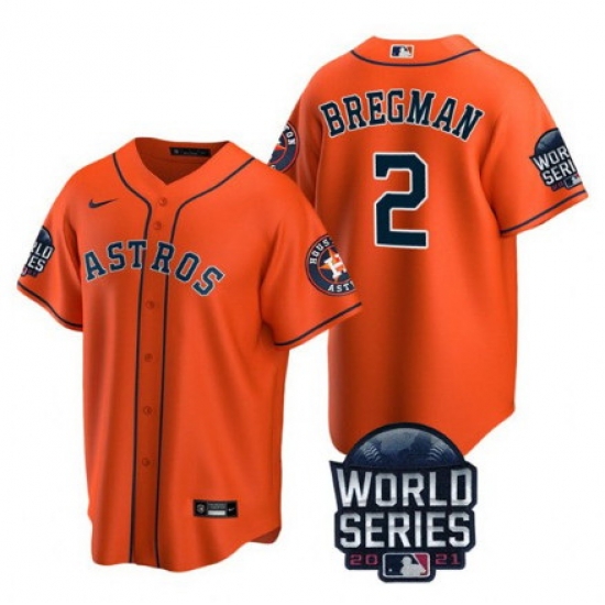Men Houston Astros 2 Alex Bregman 2021 Orange World Series Cool Base Stitched Baseball Jersey Men Houston Astros 2 Alex Bregman 2021 Orange World Series Cool Base Stitched Baseball Jersey