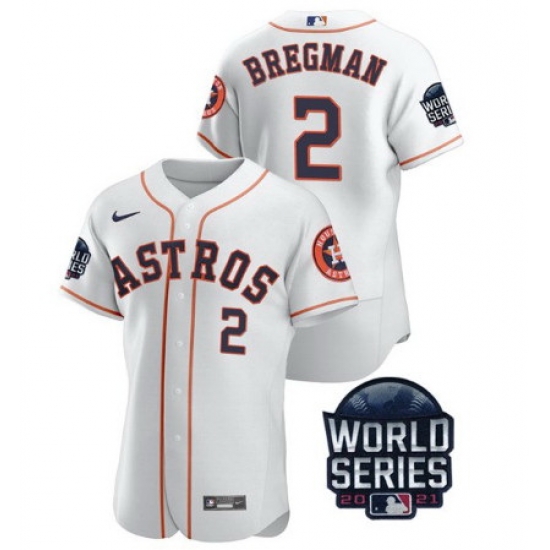 Men Houston Astros 2 Alex Bregman 2021 White World Series Flex Base Stitched Baseball Jersey Men Houston Astros 2 Alex Bregman 2021 White World Series Flex Base Stitched Baseball Jersey