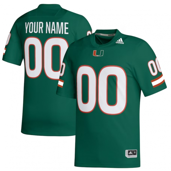 Miami hurricanes custom jersey Green Miami hurricanes custom jersey Green