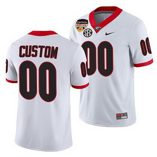Georgia Bulldogs Custom White 2021 Orange Bowl 100Th Anniversary Jersey Georgia Bulldogs Custom White 2021 Orange Bowl 100Th Anniversary Jersey